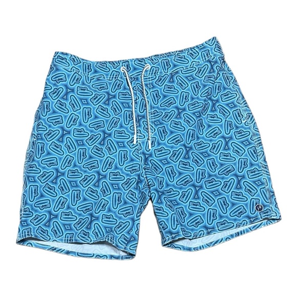 NWT Johnnie O Devin Swim Short Blue with Johnnie O Logo Print L and XXL - Picture 2 of 9